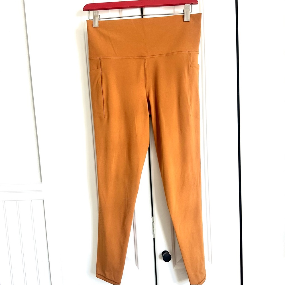 Athleta Salutation Stash Pocket Tight worn 3x Size M, Cattail Brown. - Picture 3 of 8